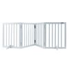 Freestanding Pet Barrier, 24" Height x 80.3" Width, 4-Panel Folding Dog Gate for Various Openings