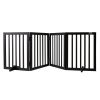 Indoor Pet Barrier, 24" Height x 80.3" Width, 4-Panel Folding Gate for Pets, Adjustable and Versatile Dog Fence for Both Wide and Slim Openings