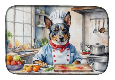 Australian Cattle Dog The Chef Dish Drying Mat Absorbent Dish Drying Mat Pad for Kitchen Counter Dish Drainer Mat for Countertop, 14 x 21", Multicolor