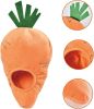 Interactive Hide and Seek Squeaky Dog Plush Toy, Rabbit and Carrot, Orange and White, 5-Pack