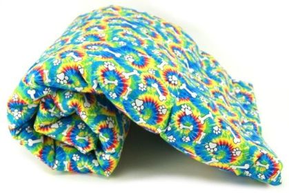 Rainbow Tie Dye Paws & Bones Pet Blanket