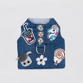 Cool Pup Dog  Harness (Color: Pink Flowers, size: XS)