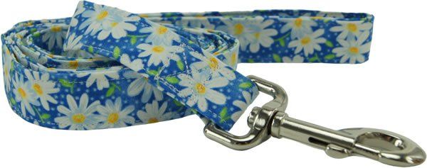 Blue Daisies Dog Leash (size: X-Small)