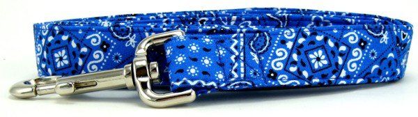 Bright Blue Bandana Dog Leash (size: X-Small)