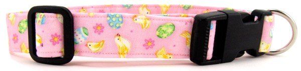Tossed Chicks & Eggs Dog Collar (size: X-Small)