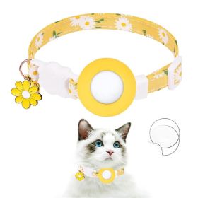 For AirTag Tracker Silicone Cover Small Daisy Pet Collar Dog Collar (Type: Pet Supplies, Color: Yellow)