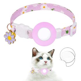 For AirTag Tracker Silicone Cover Small Daisy Pet Collar Dog Collar (Type: Pet Supplies, Color: Purple)