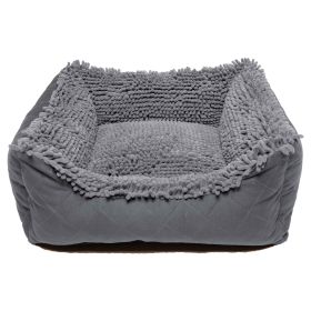 DGS Pet Products Dirty Dog Lounger Bed Small Brown 22" x 20" x 8" (Color: Cool Grey, size: medium)