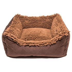 DGS Pet Products Dirty Dog Lounger Bed Small Brown 22" x 20" x 8" (Color: Brown, size: large)