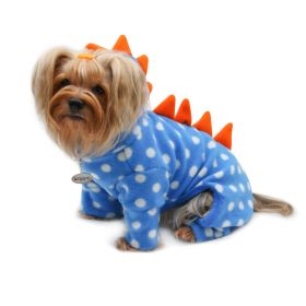 Polka Dots DINO Fleece Hooded Bodysuit/Pajamas (size: medium)
