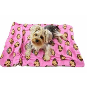 Silly Monkey Ultra-Plush Blanket (Color: Pink, size: S)