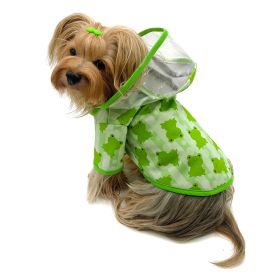 Clear View Froggy Raincoat with Fleece Lining and Detachable Hood (size: medium)