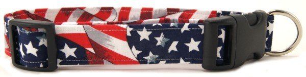 Flag (Stars & Stripes) Dog Collar (size: X-Small)