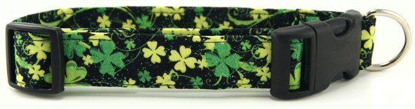Frolicking Four Leaf Clovers Dog Collar (size: X-Small)
