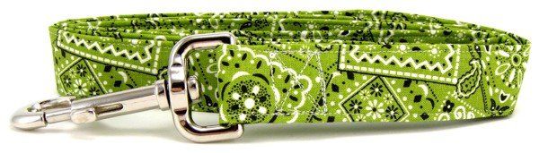 Lime Green Bandana Dog Leash (size: X-Small)