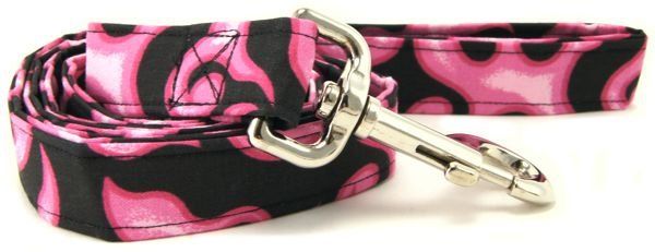 Pink Flames Dog Leash (size: X-Small)