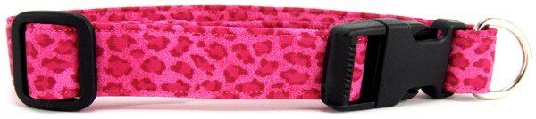 Pink Leopard Spots Dog Collar (size: X-Small)