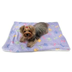 Ultra Plush Colorful Bones/Paws Blanket (size: small)