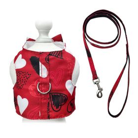 Abstract Hearts Harness Vest with Matching Leash (size: medium)