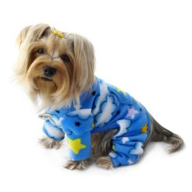 Stars and Clouds Fleece Turtleneck Pajamas (size: medium)