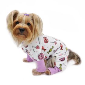 Ultra Soft Plush Minky Sweet Candies Pajamas (size: medium)