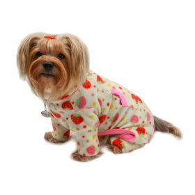 Yummy Strawberry Fleece Turtleneck Pajamas (size: medium)
