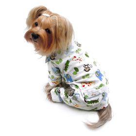 Zoo Animals Flannel Pajamas with 2 Pockets (size: medium)