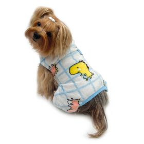 Ultra Plush Colorful Dinosaurs Front Sleeveless Pajamas (size: medium)