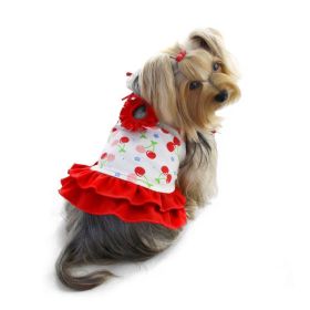 Soft Knit Cotton Cherries Dress w/Shoulder Ties (size: medium)