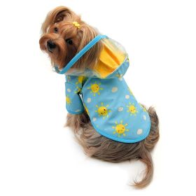 Clear View Happy Sunshine Raincoat with Fleece Lining and Detachable Hood (size: medium)
