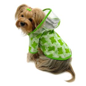 Clear View Froggy Raincoat with Fleece Lining and Detachable Hood (size: medium)
