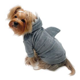 Ultra Plush Shark Hoodie with Fin & Teeth (size: medium)