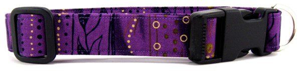 Purple Stripe Batik Dog Collar (size: X-Small)