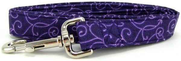 Purple Swirl Dog Leash (size: X-Small)