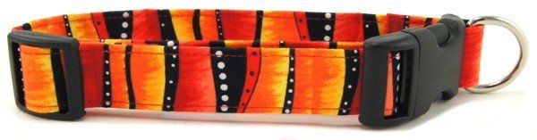 Red Hot Stripes Dog Collar (size: X-Small)