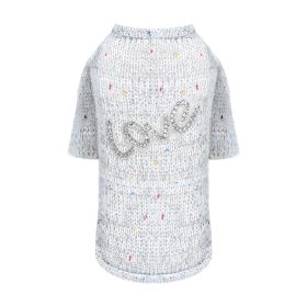 Love Dog Sweater (Color: Grey, size: MD)