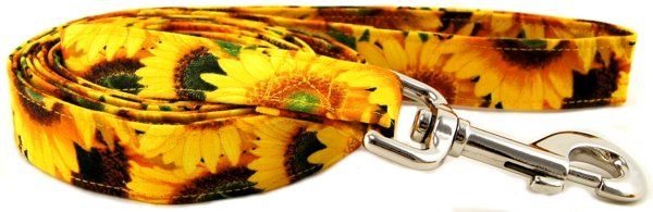 Sunny Sunflowers Dog Leash (size: small)
